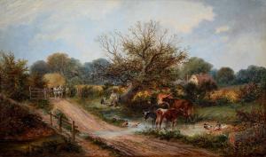 MEADOWS James Edwin 1828-1888,The Farm Pond,1878,Mellors & Kirk GB 2023-02-14