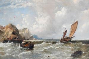 MEADOWS Snr. James M. 1798-1864,Shipping boats in choppy waters off the coast,1859,Woolley & Wallis 2021-08-11