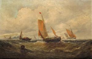 MEADOWS William G 1874,Shipping off the coast on a breezy day,Woolley & Wallis GB 2018-03-07