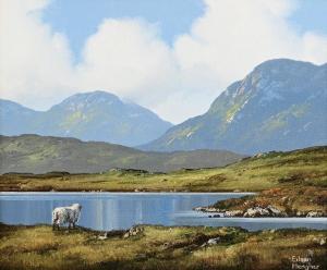 MEAGHER Eileen 1946,Sheep on Roundstone Bog, Connemara,1999,Morgan O'Driscoll IE 2023-11-27