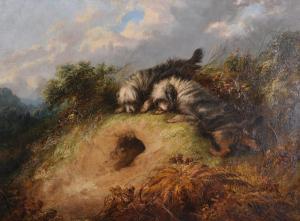 MEARNS A 1855-1864,Terriers by a Rabbit Hole,John Nicholson GB 2017-05-31