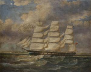 MEARS George 1826-1906,Barque under full sail in choppy waters,Rosebery's GB 2022-11-16