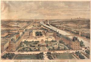MEAULLE FORTUNE LOUIS 1843-1916,Aspekt de la Place du Carrousel mit dem Garten a,19th century,Engel 2023-01-28