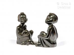 MEAUZÉ Pierre 1913-1978,Paire de statues figurant des enfants africains,Gros-Delettrez FR 2024-01-19