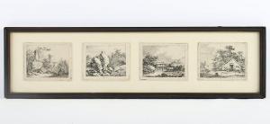 MECHAU Jacob Wilhelm 1745-1808,Vier Radierungen mit Landschaften,Von Zengen DE 2021-09-10