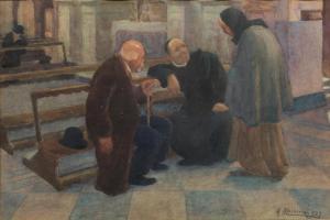 MECHERINI Amelia 1886-1960,Conversation with vicar,1927,Babuino IT 2017-01-30