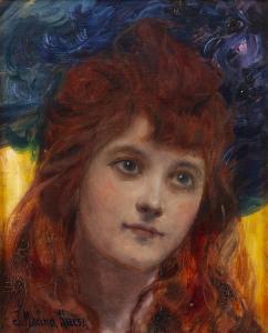 MECINA KRZESZ Jozef 1860-1934,Girl with red hair,1908,Desa Unicum PL 2024-04-16