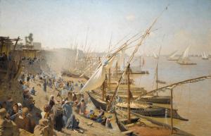 MECKEL VON HEMSBACH Adolf 1856-1893,The Nile at Bulak,1888,Sotheby's GB 2021-10-26