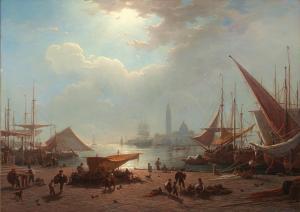 MECKLENBURG Ludwig 1820-1882,Venice, a View of San Giorgio Maggiore from the ,1860,Palais Dorotheum 2021-11-09