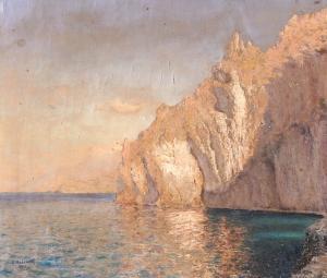 MEDEM Pavel Romanovich 1800-1800,Calm Sea by a Rocky Coast,1902,Shapiro Auctions US 2009-04-23