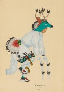 MEDINA Raphael 1929-1998,Untitled (Deer Dancer),1956,Santa Fe Art Auction US 2022-08-13