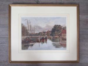 MEDLAND John,Dutch Barges at Quayside, Henley on Thames,1883,TW Gaze GB 2020-09-09