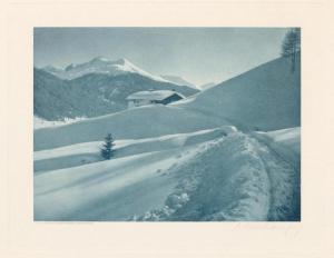MEERKAMPER Emil 1873-1948,Schneelandschaft mit Hütte in Davos,Galerie Koller CH 2016-12-03