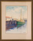 MEESER Lillian Burk 1864-1942,Boat at a dock,Eldred's US 2014-11-20