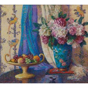 MEESER Lillian Burk 1864-1942,Still Life with Fruit and Flowers,Skinner US 2023-01-25