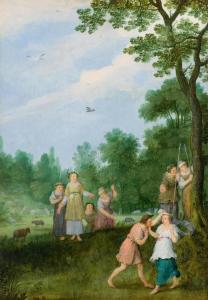 MEESTER MET DE HEMDEN 1600-1649,Amaryllis and Mirtillo,1620,Galerie Koller CH 2017-03-29