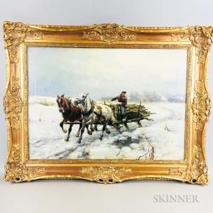 MEESTERS Dirk 1899-1950,Sleigh Ride Through a Snowy Field,Skinner US 2019-05-23