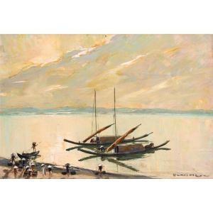 MEGE Henri 1909-1984,SUNDOWN IN THE LAGOON OF DONG HOI,1950,Sotheby's GB 2010-10-04