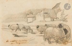 MEHEUT Mathurin 1882-1958,Les Moutons devant le Mont-Saint-Michel,Ader FR 2024-03-22