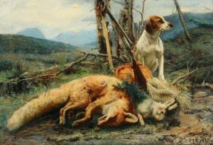 MEHL Eilert 1865-1941,A hunting dog guarding the prey,Bruun Rasmussen DK 2020-11-16