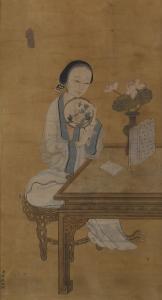 MEI LENG 1677-1745,Reading Lady,Sotheby's GB 2023-08-08
