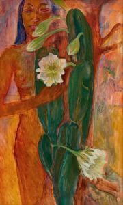 MEIER Theo 1908-1989,Woman with two white flowers,1963,Sotheby's GB 2023-08-29