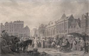 MEIJER Christoffel 1776-1813,Buntes Markttreiben auf dem Nieuwe Markt in Rott,1804,Galerie Bassenge 2023-12-01