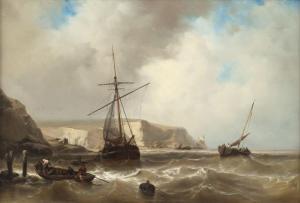 MEIJER Louis Johan Hendrik 1809-1866,Ships off a coast with white cliffs,1855,Venduehuis 2023-11-14