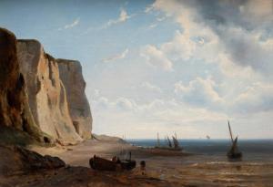 MEIJER Louis Johan Hendrik 1809-1866,Ships on the Normandy coast,Venduehuis NL 2023-11-15