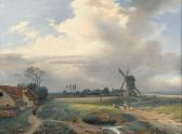 MEIJER Louis Johan Hendrik 1809-1866,Windmühle mit Gehöften an der Nordsee.,Dobiaschofsky 2008-05-21