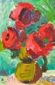 MEILERTS KRASTINS Ludmilla 1908-1998,Abstract Red Flowers,1984,Leonard Joel AU 2016-05-03