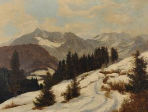 MEILINGER Lothar Rudolf,A Snowy Winter Mountainous Landscape,1927,John Nicholson 2020-02-26