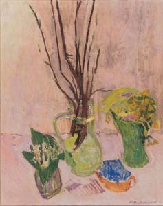 MEISENBACH Karl 1898-1976,Stillleben mit Blumen,1935,Quittenbaum DE 2014-05-06