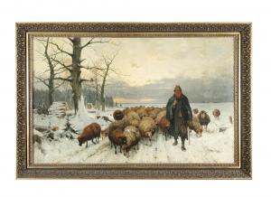 MEISSNER Ernst Adolf 1837-1902,Winter Abend (Winter Evening),Adams IE 2021-10-19