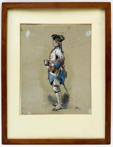 MEISSONIER Jean Louis Ernest,Soldat de l\’infanterie française, sous Louis XV, ,AUCTIE'S 2024-03-27