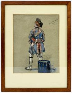 MEISSONIER Jean Louis Ernest,Tambour de l\’infanterie française, sous Louis XV,,AUCTIE'S 2024-03-27