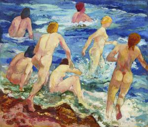 MEISTER Otto 1887-1969,Badende Mädchen,1928,Schmidt Kunstauktionen Dresden DE 2025-06-21