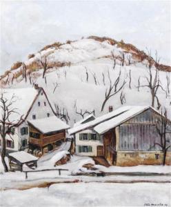 MEISTER Otto 1887-1969,Snowy Cabins,1939,Hindman US 2014-07-25