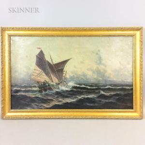 MELBYE Vilhelm 1824-1882,Sailing Vessel in Heavy Seas,Skinner US 2019-03-22
