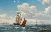 MELBYE Vilhelm,Ships in the Sound off the coast of Castle Kronbor,1882,Bruun Rasmussen 2020-03-30