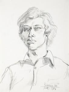 MELCHIOR Volker 1939,Porträt eines jungen Mannes,1980,Leipzig DE 2015-11-28