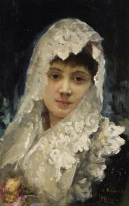 MELIDA Y ALINARI Enrique 1834-1892,Portrait de femme,1898,Piguet CH 2019-05-22