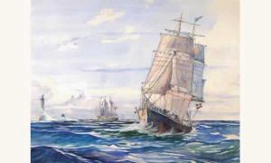 MELISSENT Maurice 1911-1988,Le navire école Danois “FEOR STAGE”,Boisgirard & Associés FR 2001-03-25