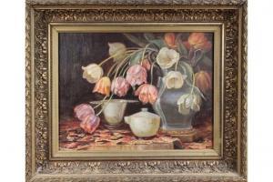 MELITA Victoria 1876-1936,Still Life Study of Tulips,Tooveys Auction GB 2015-03-25