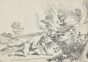 MELLAN Claude 1598-1688,God appearing to Moses in the burning bush,1663,Rosebery's GB 2023-07-19
