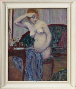 MELLET VERBEKE Margot 1892-1969,Jeune femme dénudée à sa toilette,1917,VanDerKindere BE 2017-09-12