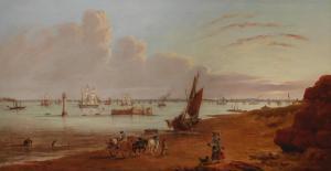 MELLING Henry 1808-1879,A busy shipping scene on the Mersey at New Brighto,1845,Bonhams 2023-10-18