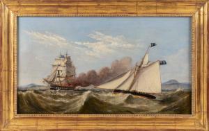 MELLING Henry 1808-1879,Passengers being rescued from the burning Ocean Mo,1848,Eldred's 2023-03-01