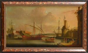 MELLISH Thomas 1761-1778,Arrivée d'une galère royale dans un port animé,VanDerKindere BE 2018-04-24