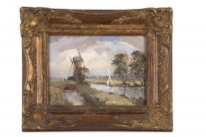 MELLON Campbell Archibald 1876-1955,landscape with windmill,Keys GB 2024-03-28